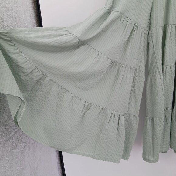 Chicwish Sunny Days Wide Leg Pants High Waist Casual Boho NWT Size M/L Green - Picture 6 of 14